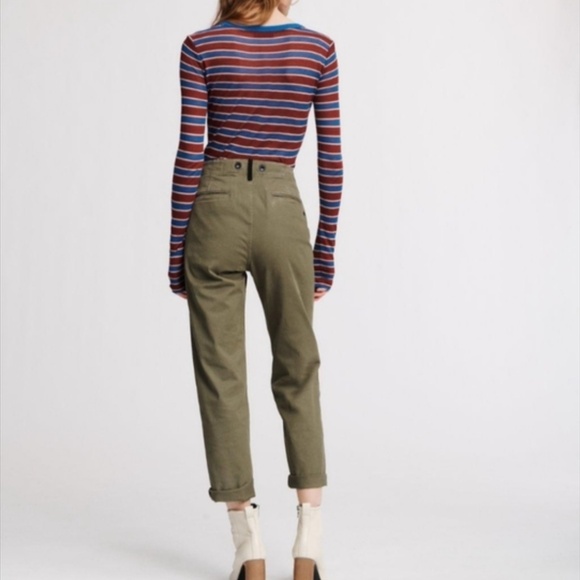NWT $225 Rag + Bone Buckley Chino with Raw Hem in Olive - size 25! - Picture 2 of 13